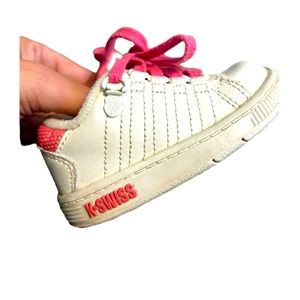 Baby girl tongue twister K-Swiss size 3 Pink and White